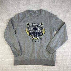 Kenzo Paris Gray Fleece Crew Neck Long Sleeves Pullover Sweatshirt (Read for sz)